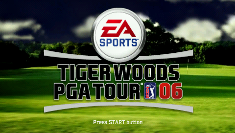 Tiger Woods PGA Tour title screen for PSP